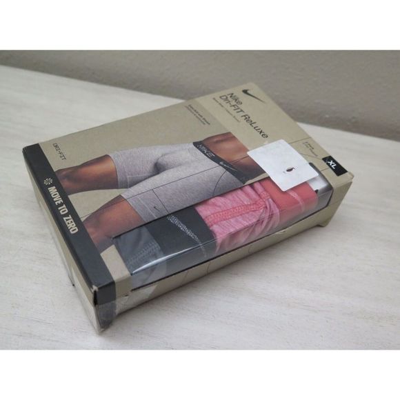 Nike KE1076 661 Mens Sz XL (36-38) 2-Pack Pink/Gray Dri-FIT ReLuxe Boxer Briefs - Picture 4 of 5